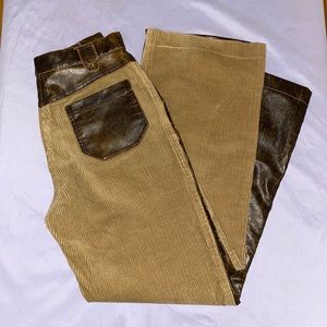 Brown Corduroy and Leather pants